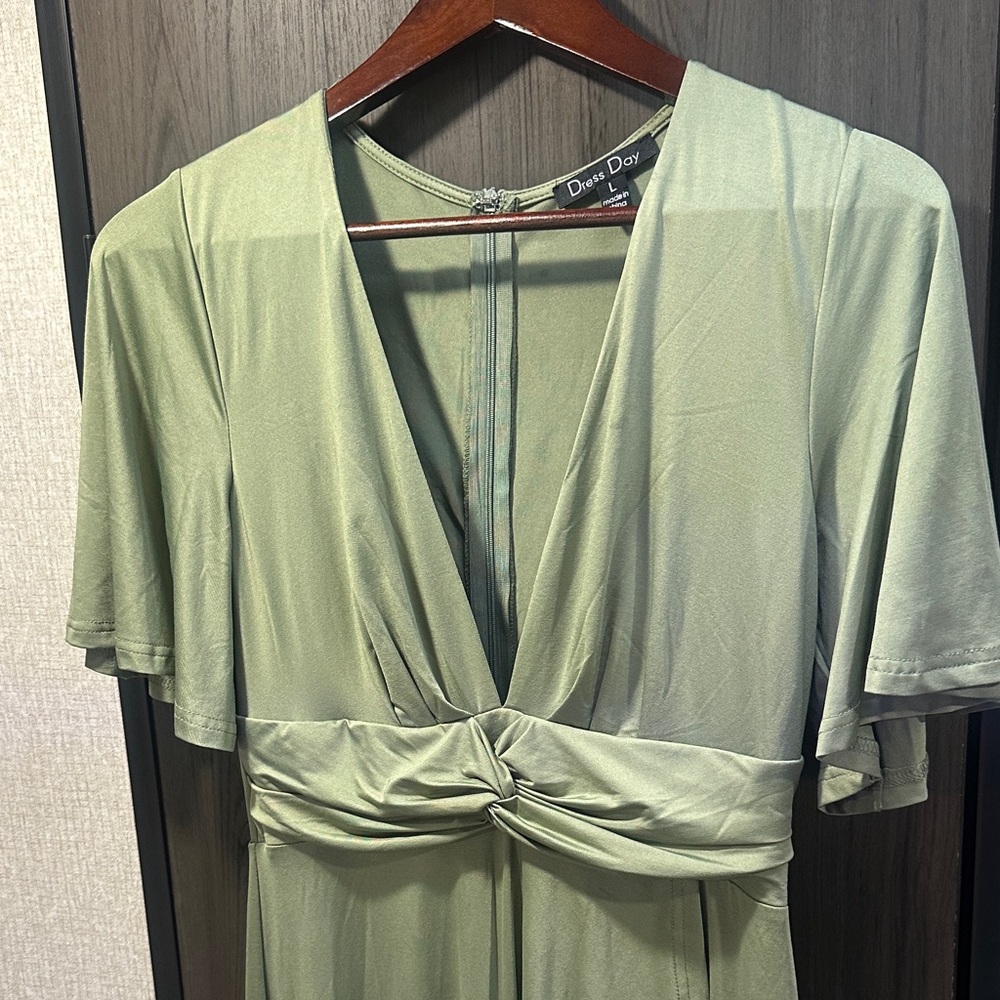 Dress Day Women's Green High Low Dress